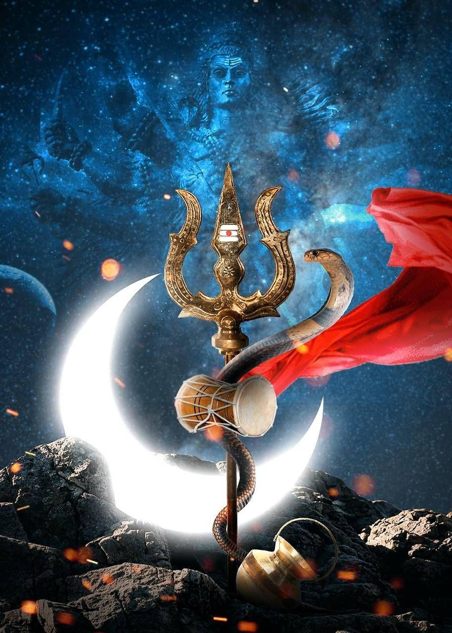 Empowering Image of Divine Mahadev in 3D Wallpaper