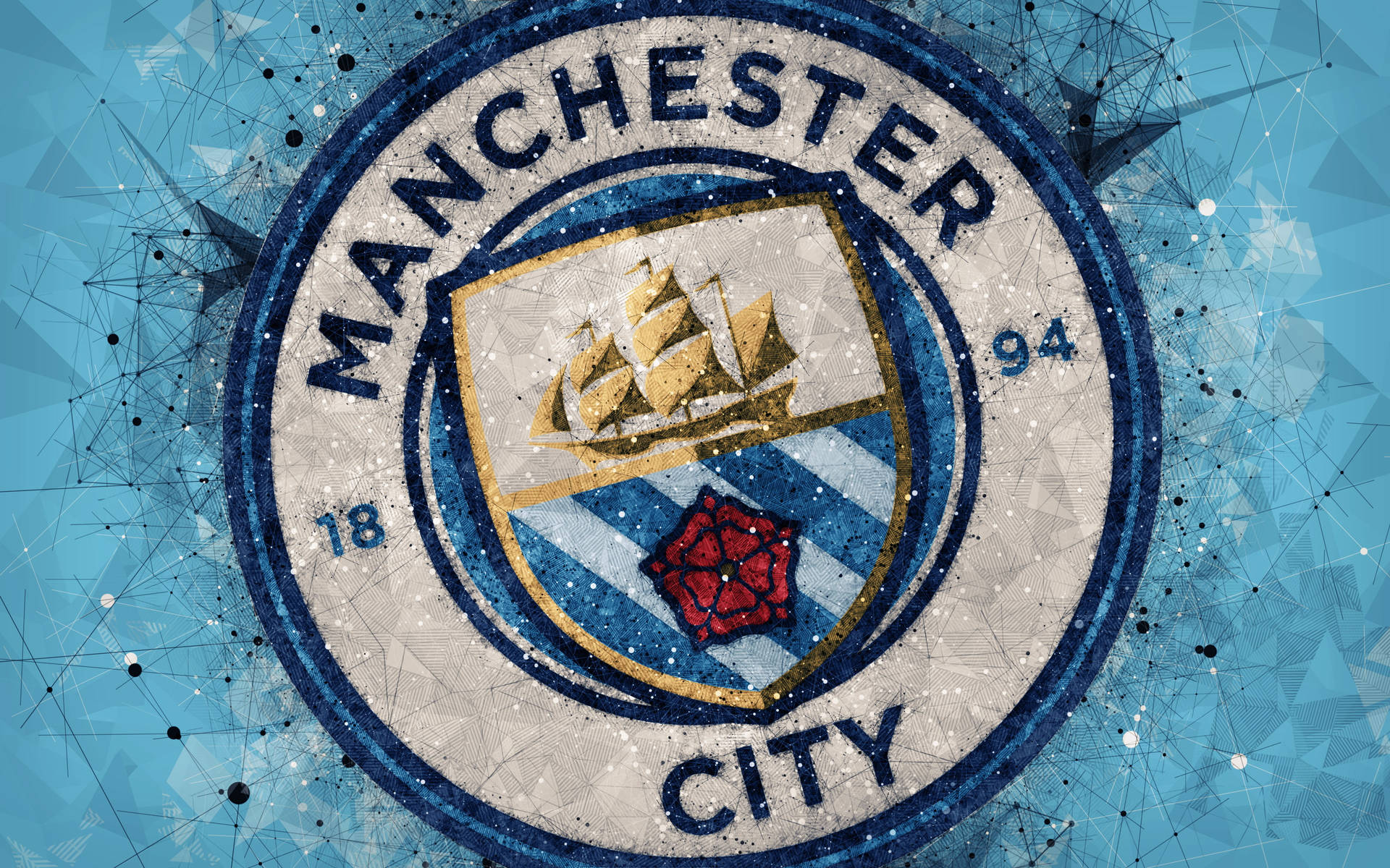 Manchester City Logo Abstract Art Wallpaper