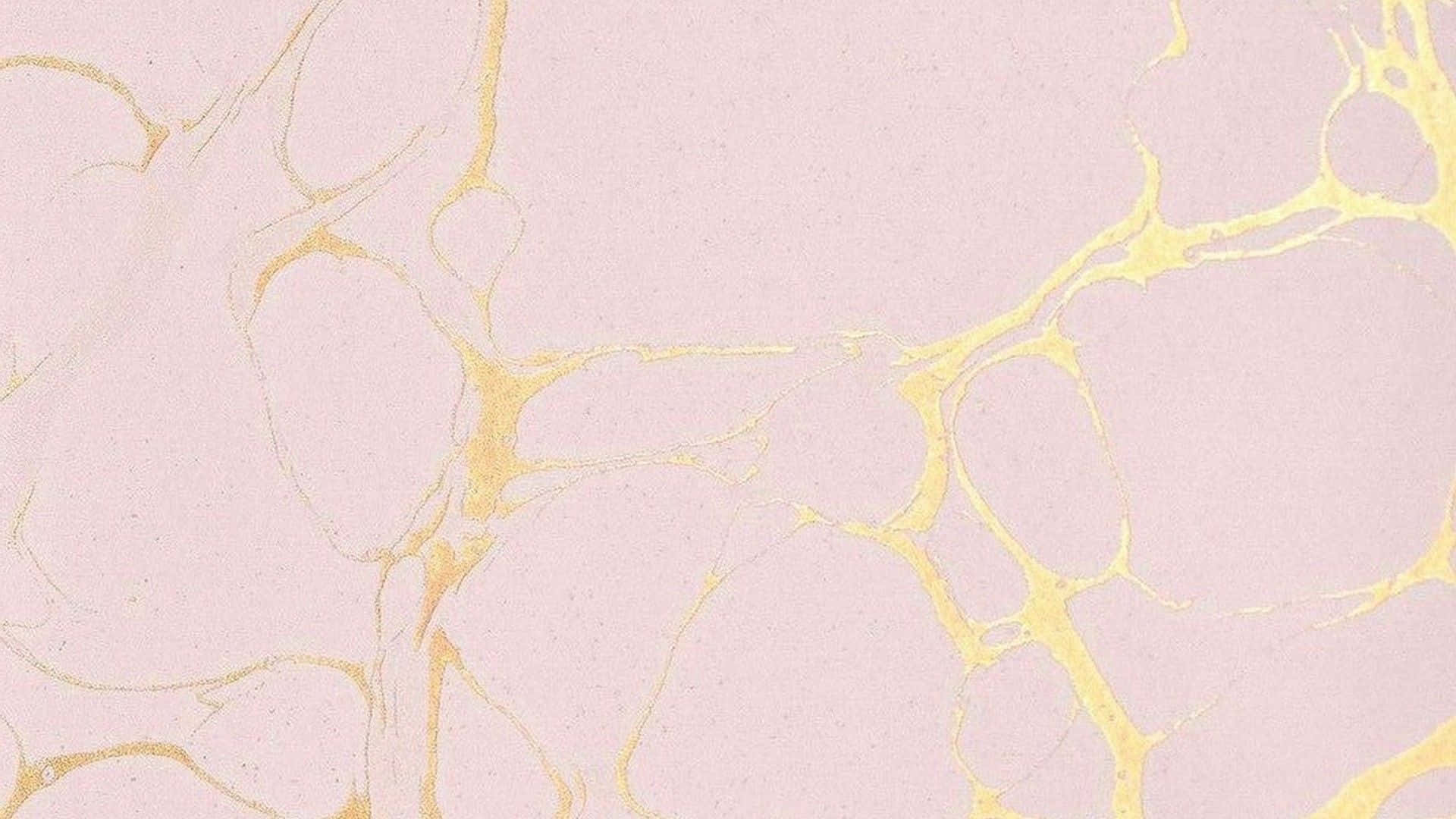 Pink Pastel With Gold Marble Background