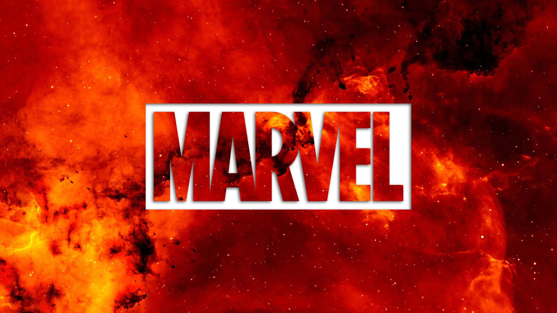 Marvel Logo On A Red Background Wallpaper