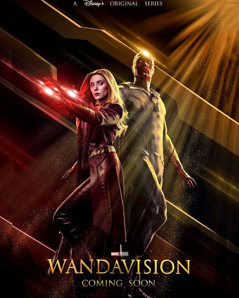 Wanda Maximoff and Vision Unleash Their Untapped Powers in "WandaVision" Wallpaper