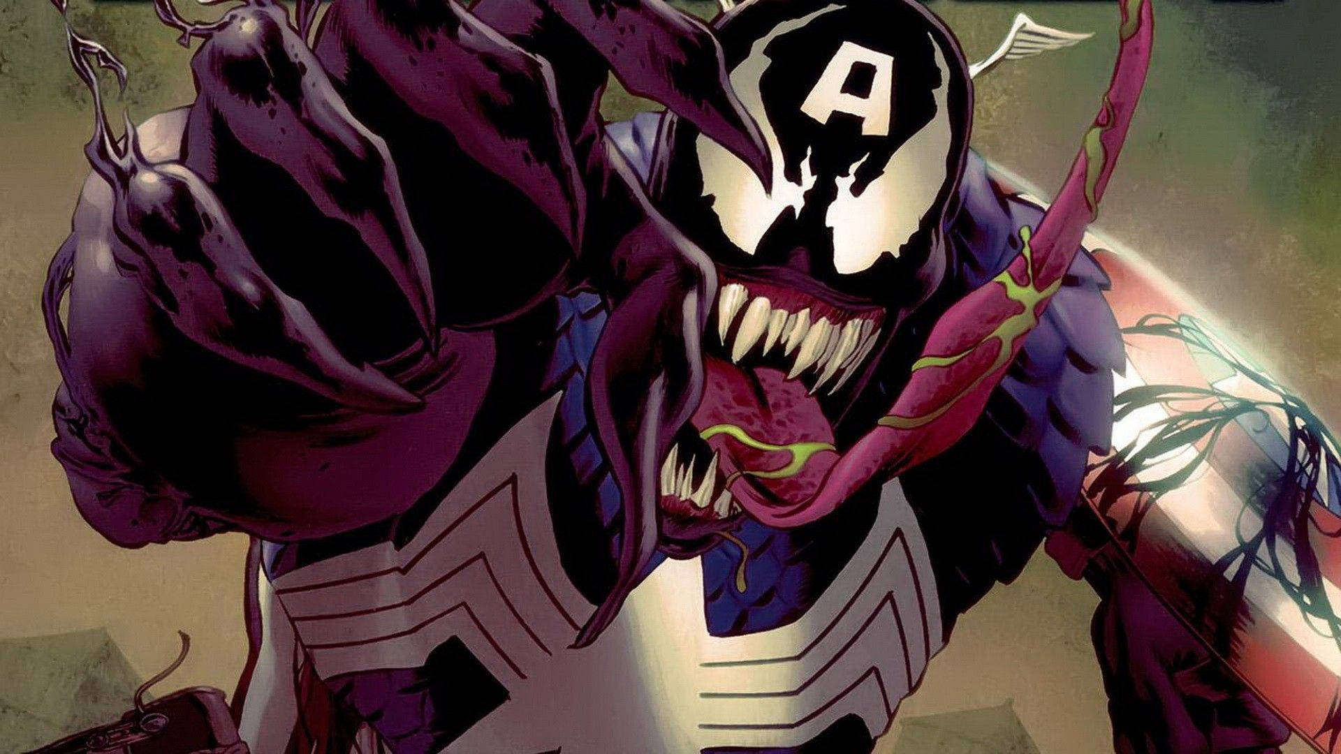 Marvel Villains Venom X Captain America Wallpaper