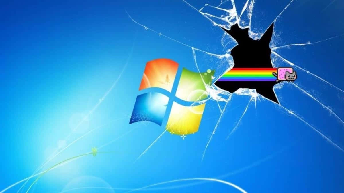 Windows 7 Rainbow Meme Picture