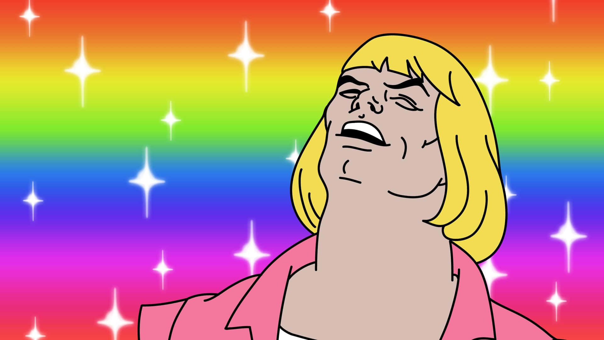 Cartoon Gay On Rainbow Meme Picture