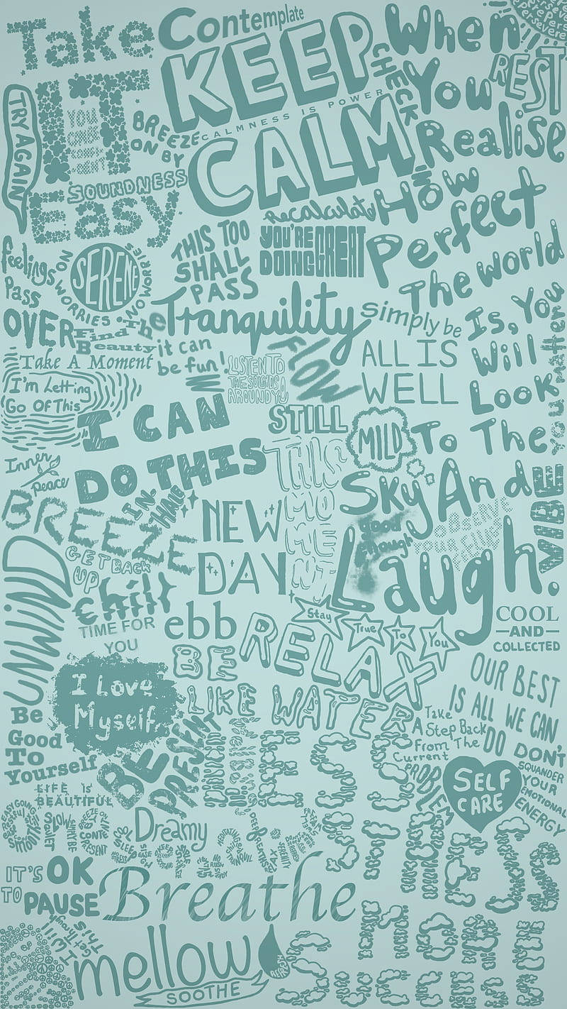 Mental Health Word Art Phone Wallpaper