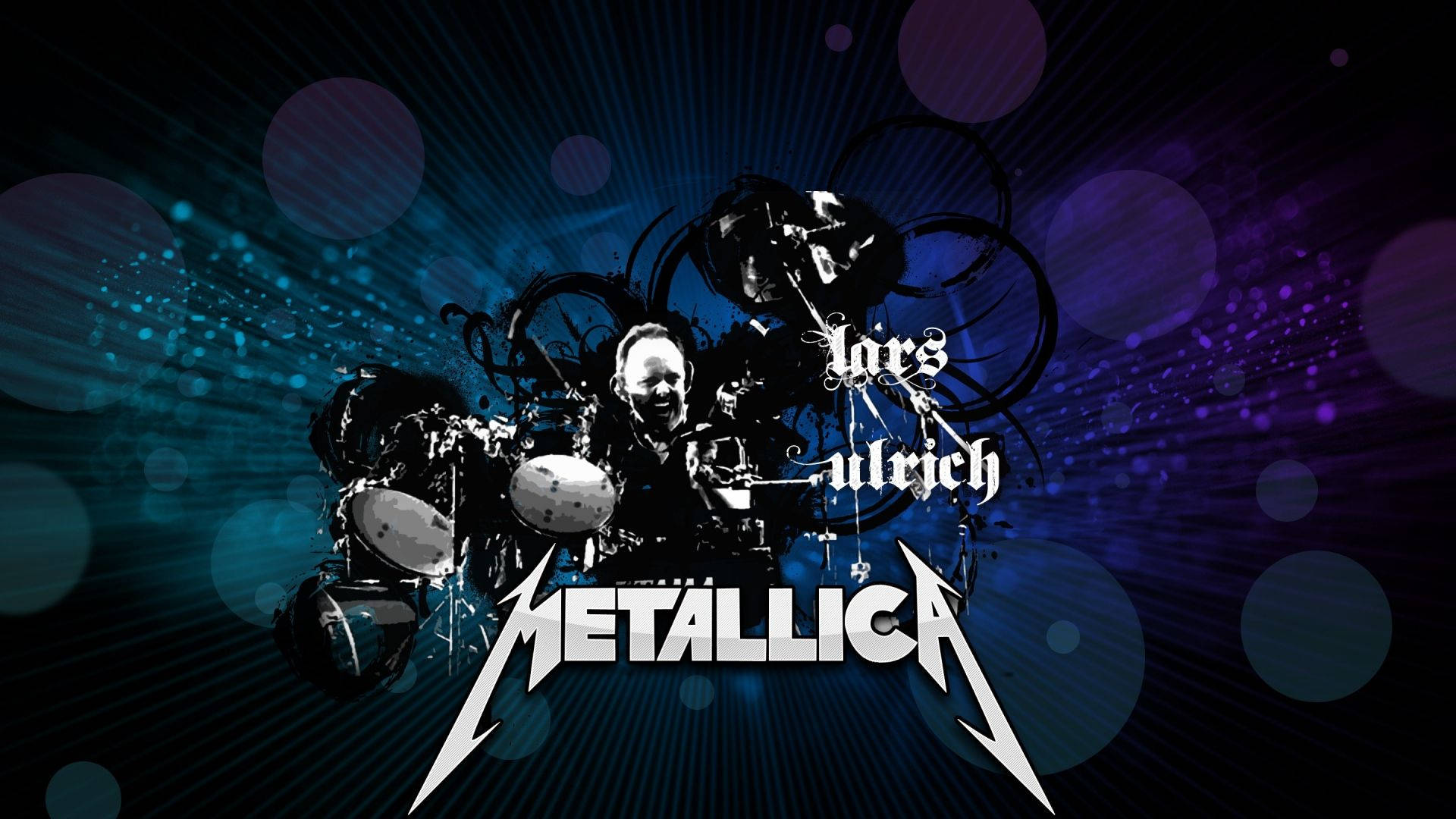"Drumming the beat of heavy metal, Lars Ulrich of Metallica." Wallpaper
