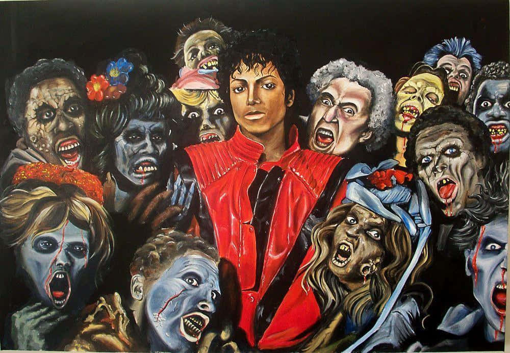 Michael Jackson performs the iconic dance from his legendary music video "Thriller" Wallpaper