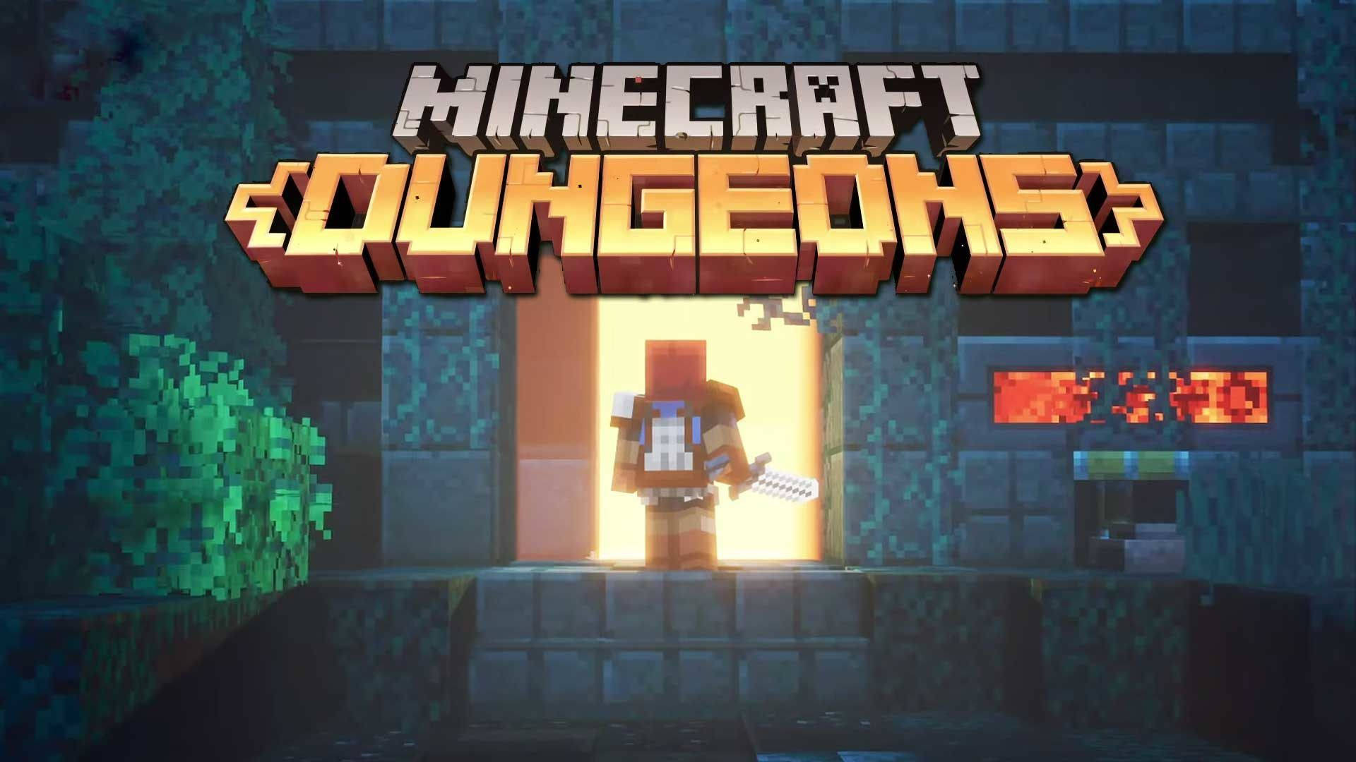 Exciting Adventure in Minecraft Dungeons Wallpaper