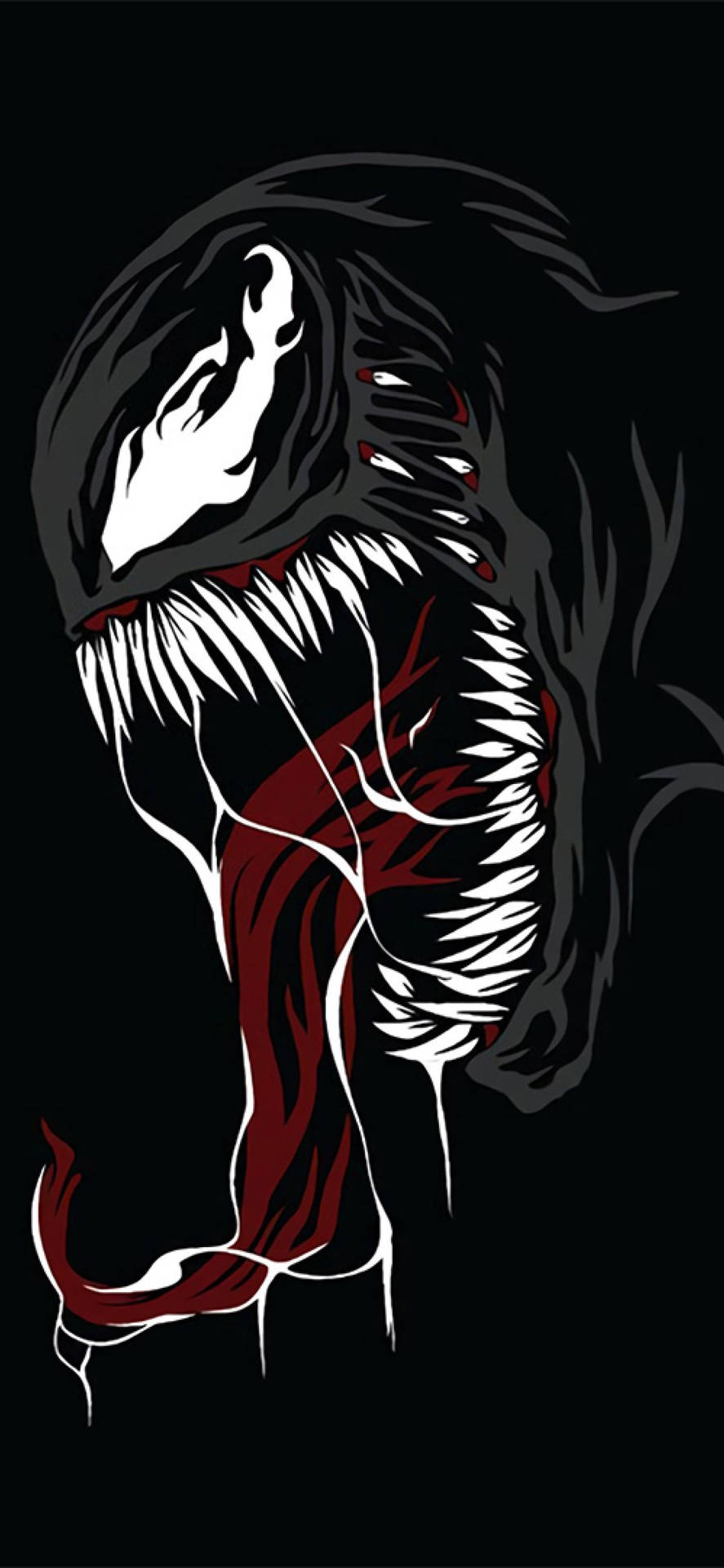 Caption: "Minimalist Venom Art Design for iPhone" Wallpaper