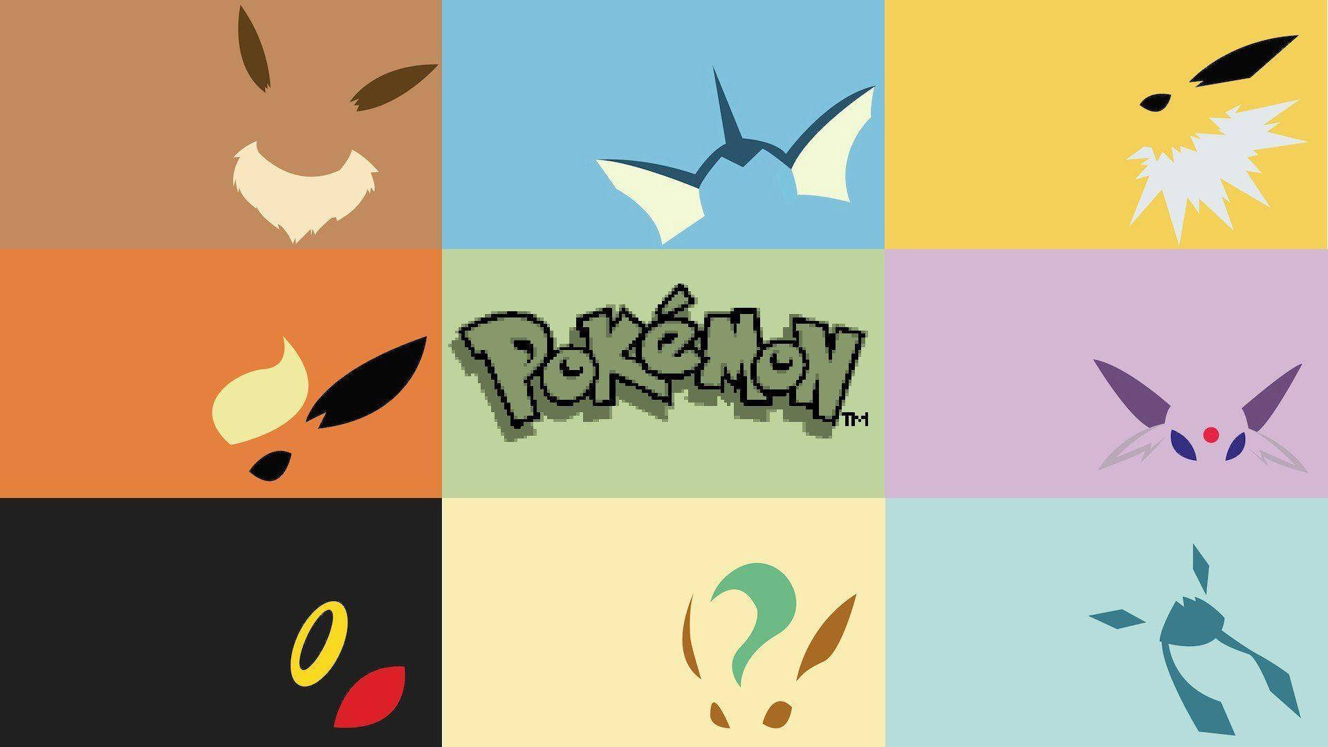 Minimalist Pokemon Collage Featuring Flareon Wallpaper