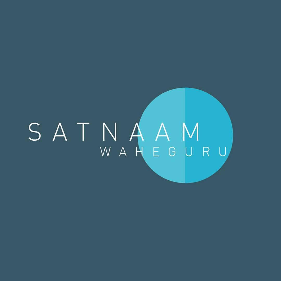 Minimalist Satnaam Waheguru Blue Graphic Wallpaper