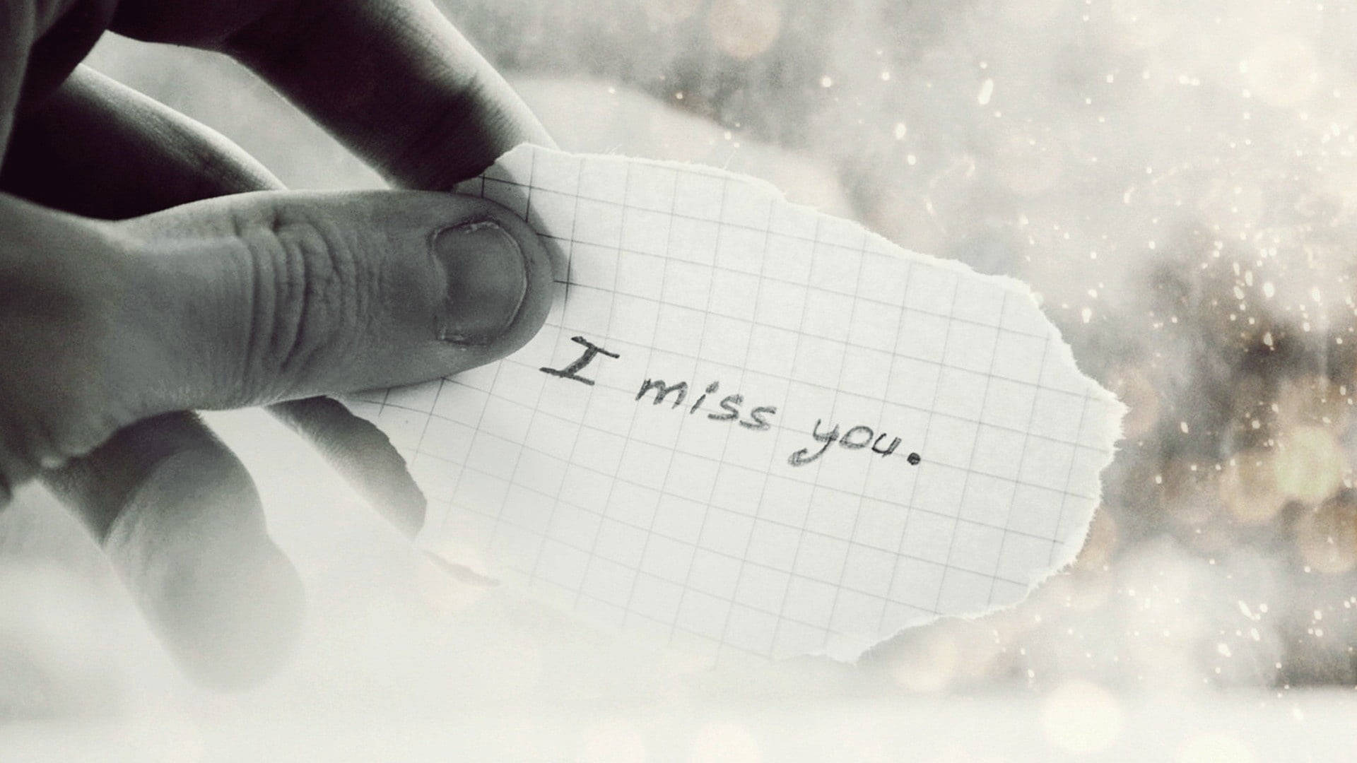 Missing You Torn Note Wallpaper