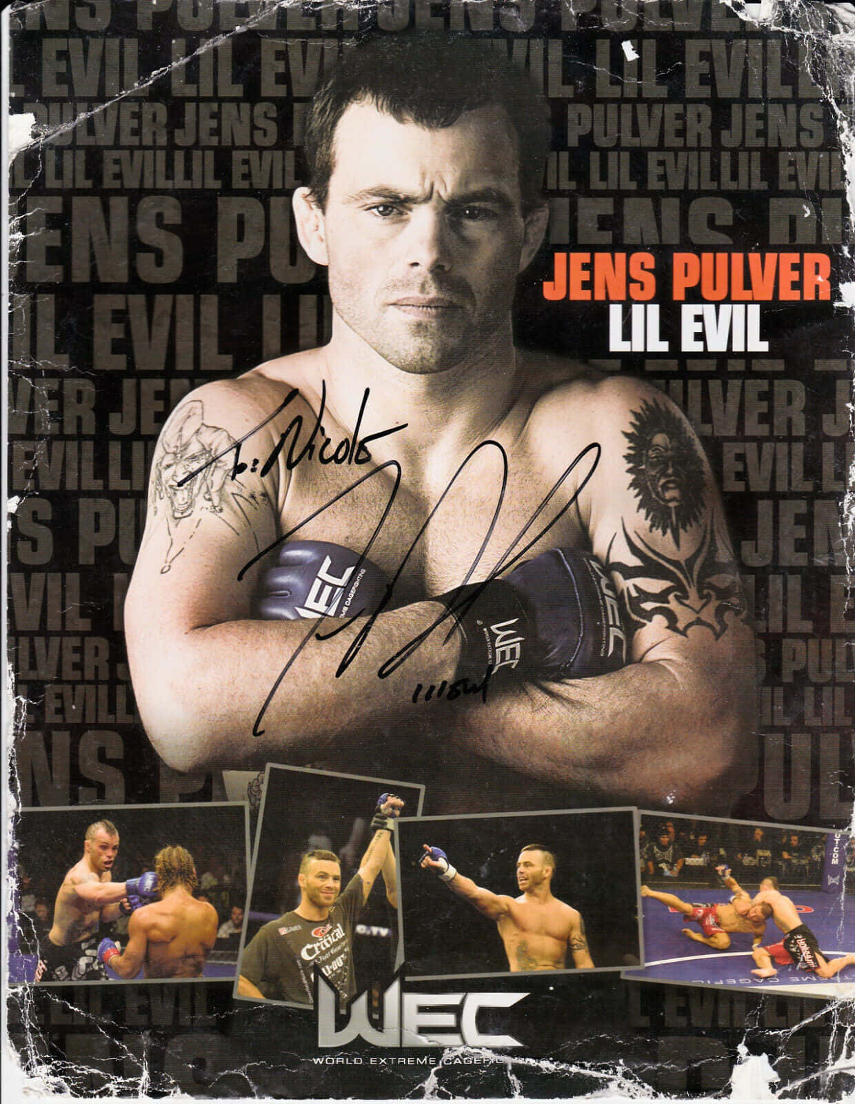 Jens Pulver signing autograph for fans at an MMA event Wallpaper