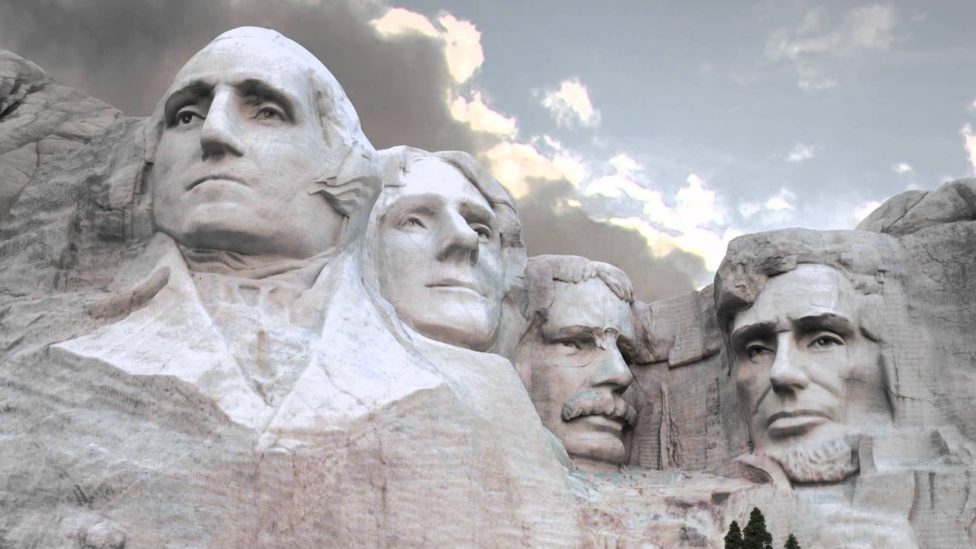 Majestic Mount Rushmore on a Gloomy Day Wallpaper