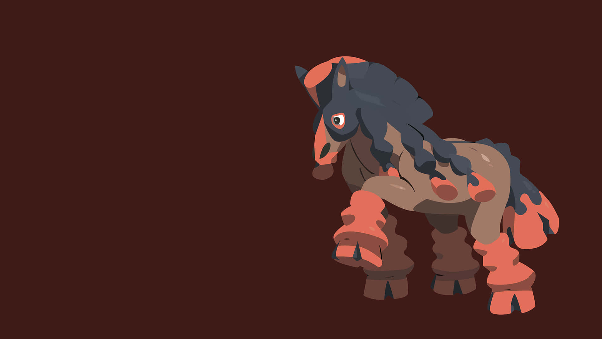 Mighty Mudsdale dominating on a dark brown backdrop Wallpaper