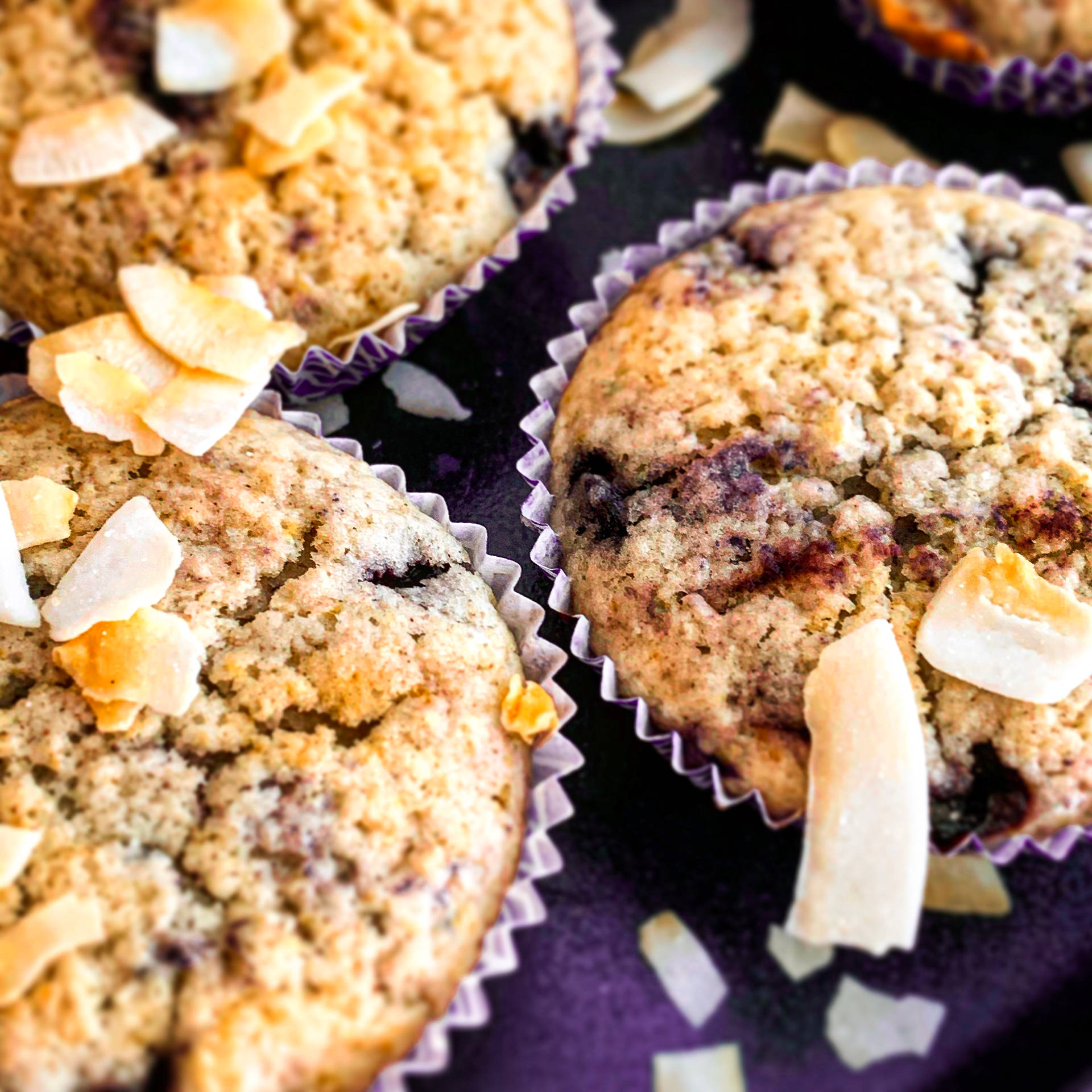 Delectable Muffin Topped with Hearty Flakes Wallpaper