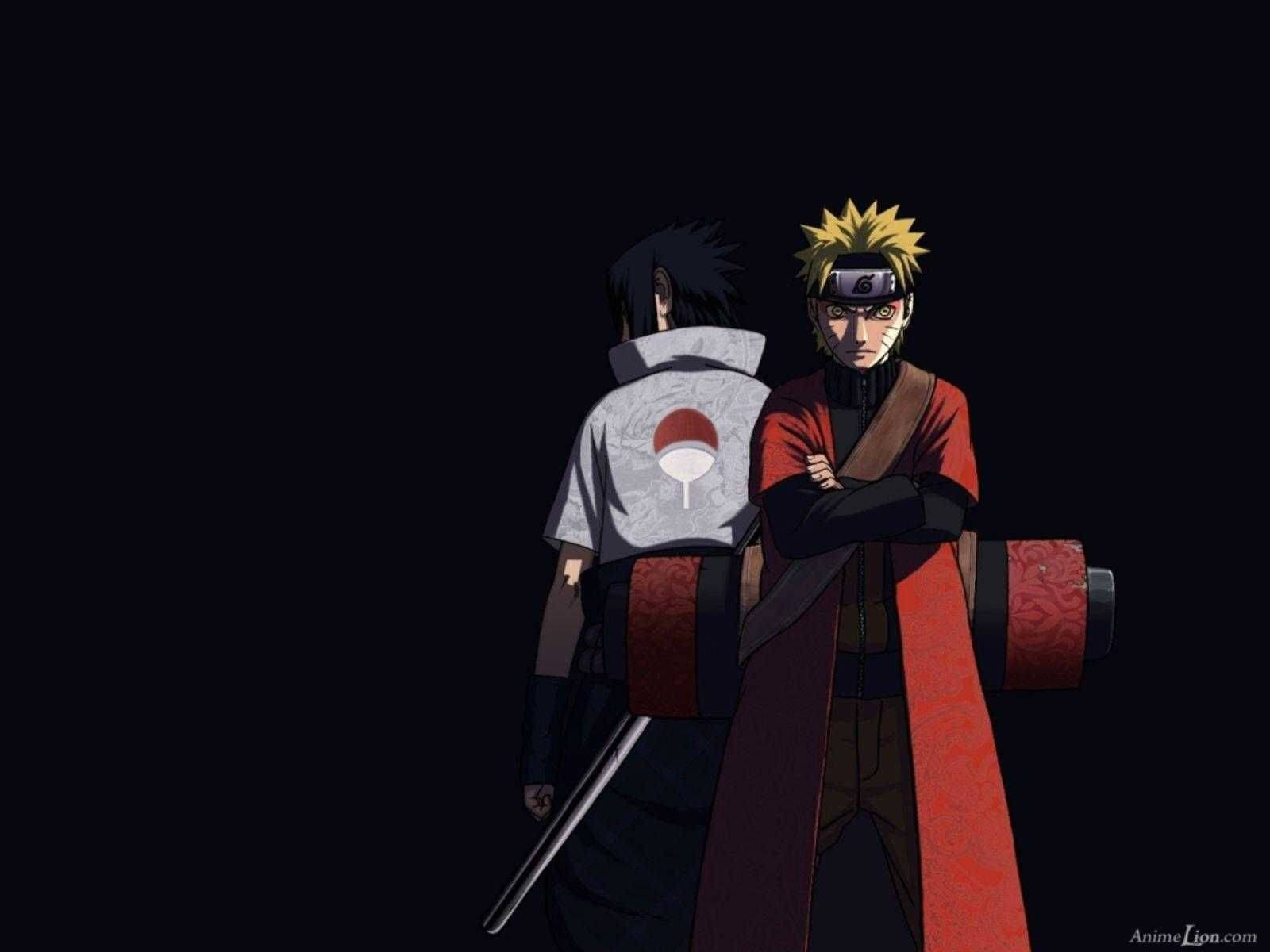 Naruto and Sasuke united in the power of black souls Wallpaper
