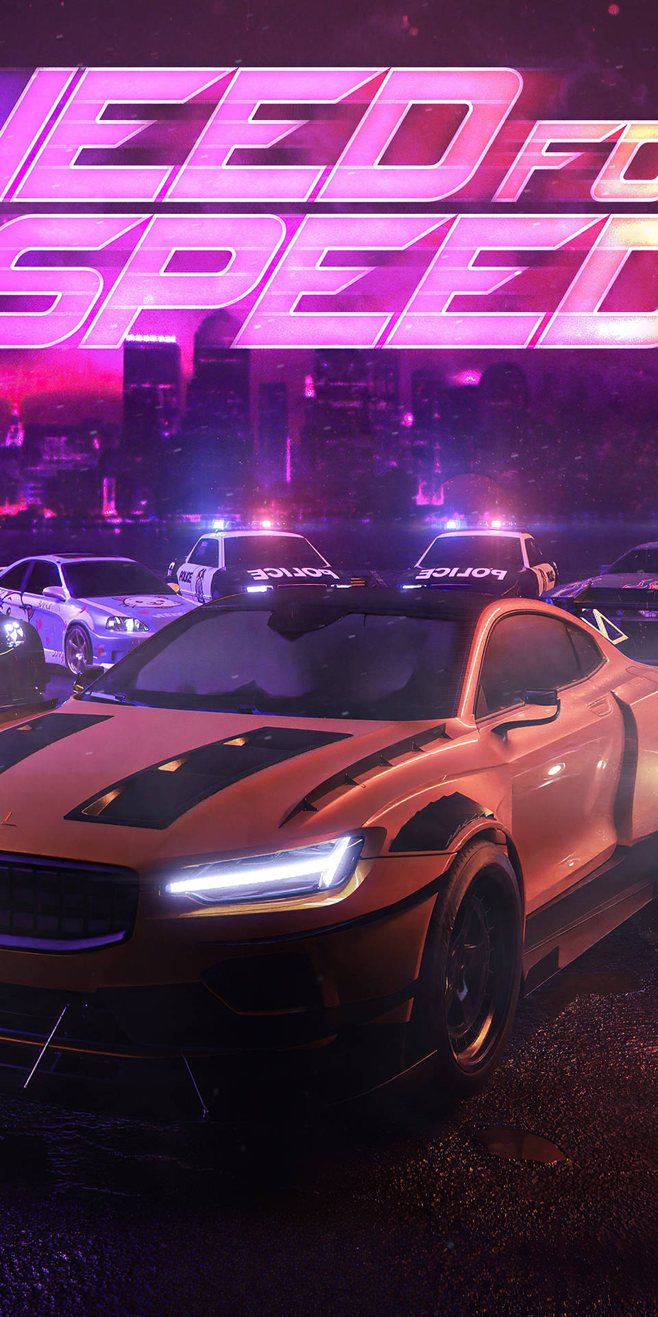 Need For Speed Car Neon Aesthetic Iphone Wallpaper