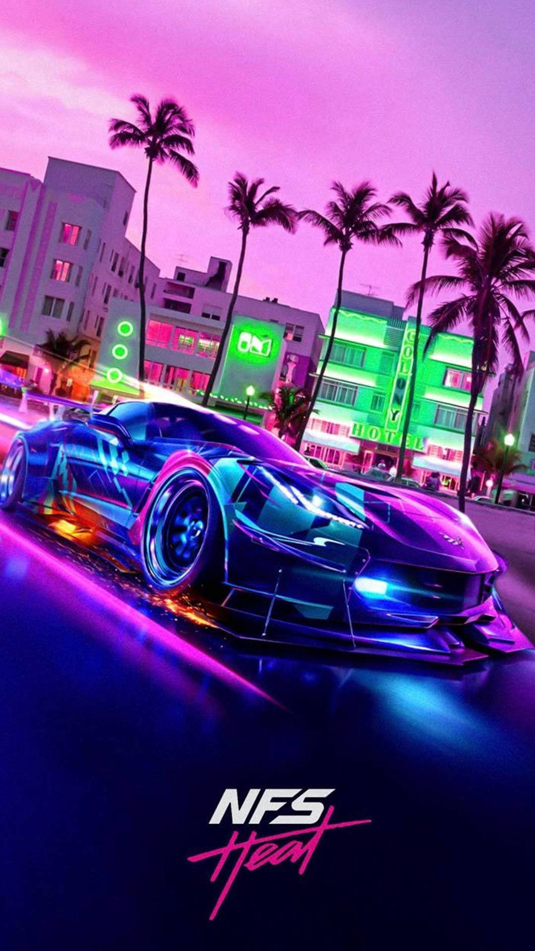 Need For Speed Car Purple Aesthetic Iphone Wallpaper