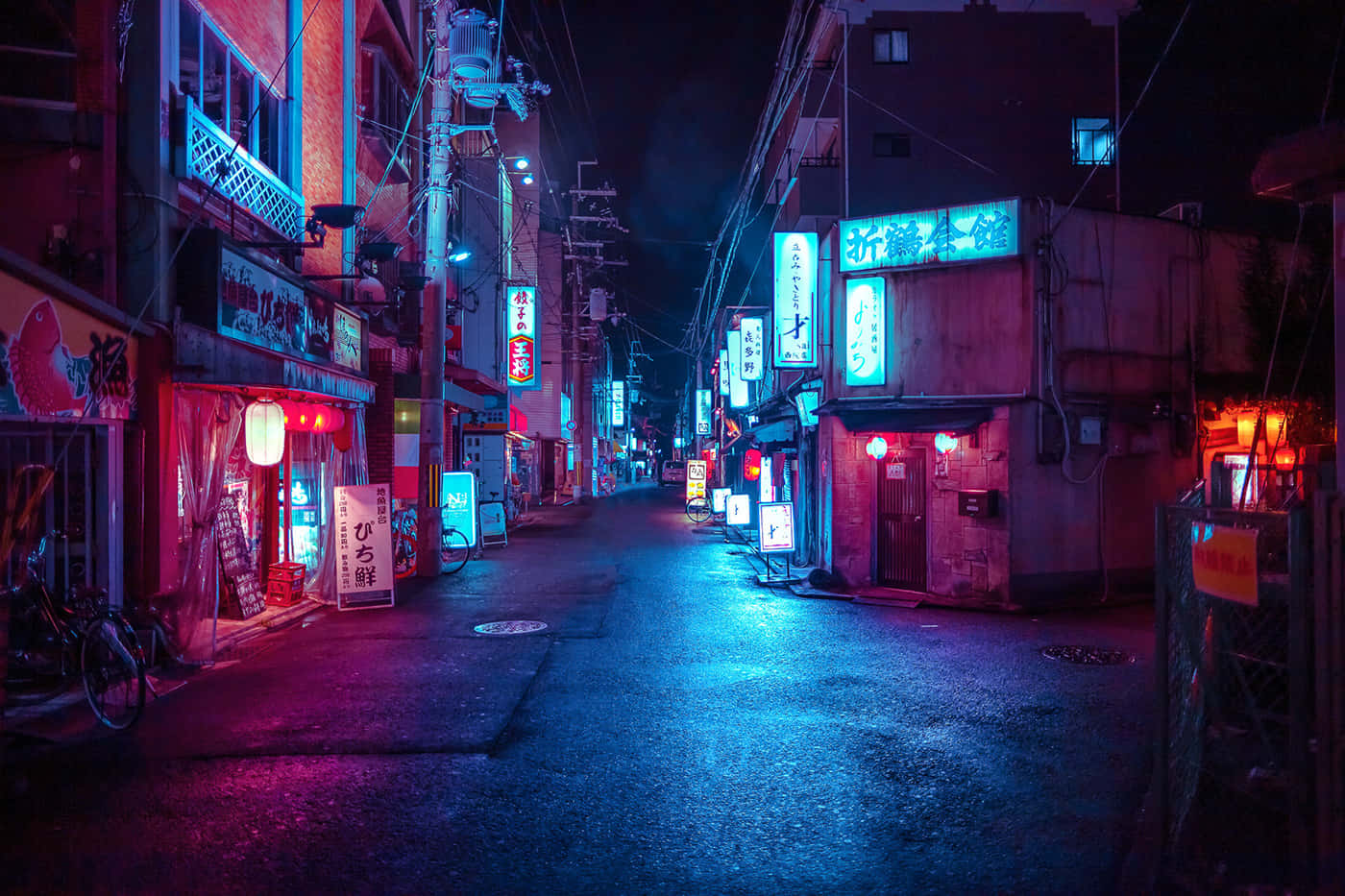Street Neon Lights Tumblr Laptop Wallpaper