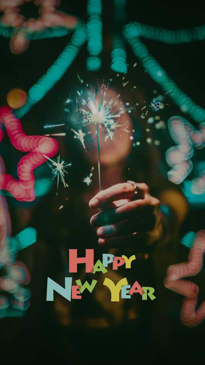 New Year iPhone Woman With Sparklers Wallpaper
