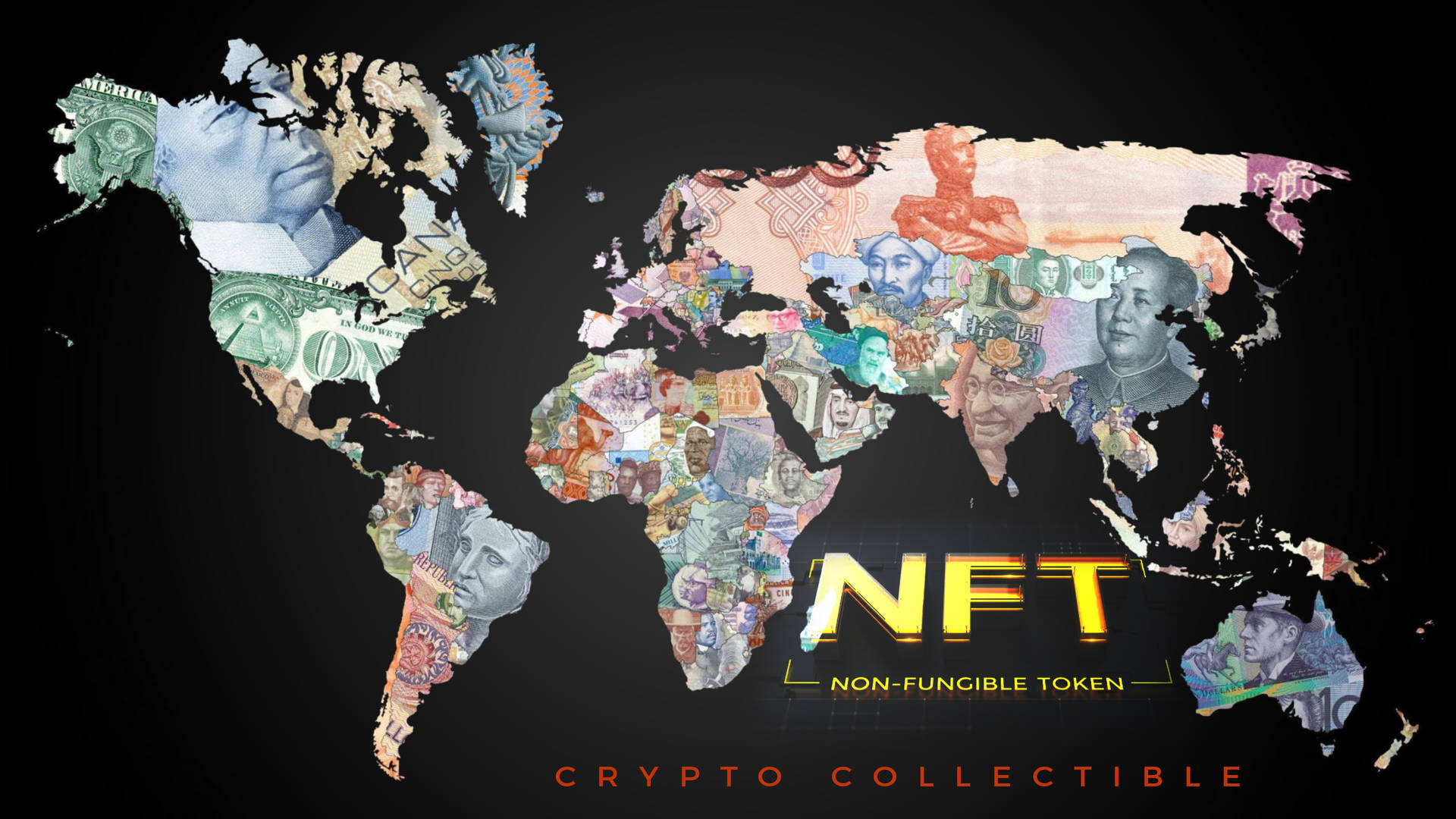 Unique NFT Digital Map of the World Wallpaper