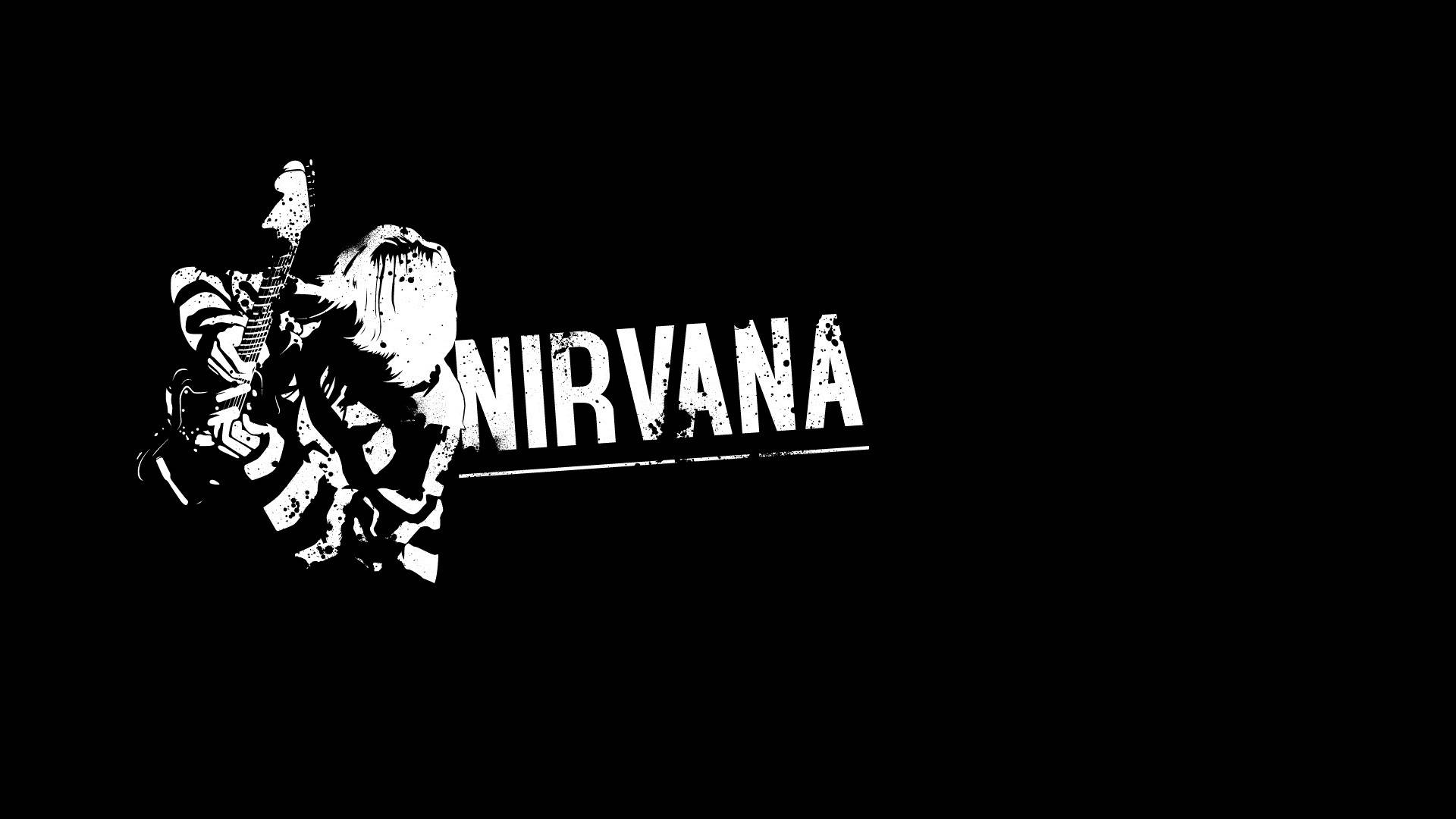 "Monochrome Magic: Classic Nirvana Fan Art" Wallpaper