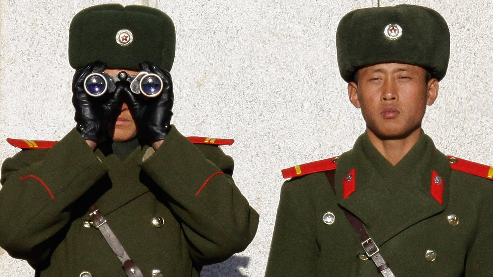 North Korea Soldier With Binoculars Wallpaper