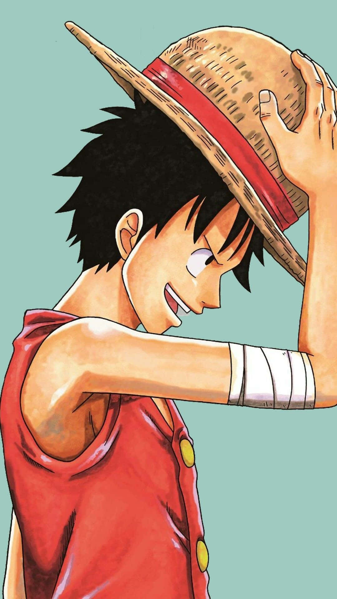Side View Portrait One Piece Luffy iPhone Wallpaper