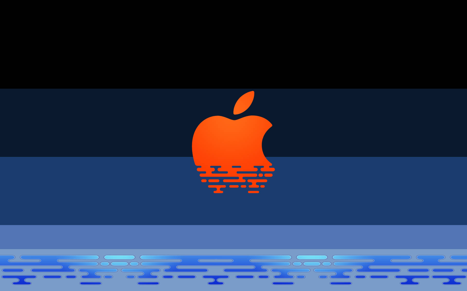 Orange And Blue Apple Logo Wallpaper