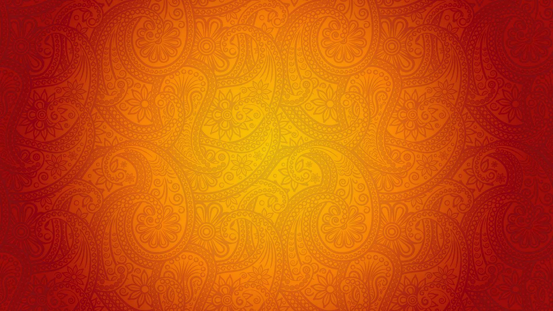 Orange Paisley Graphic Wallpaper
