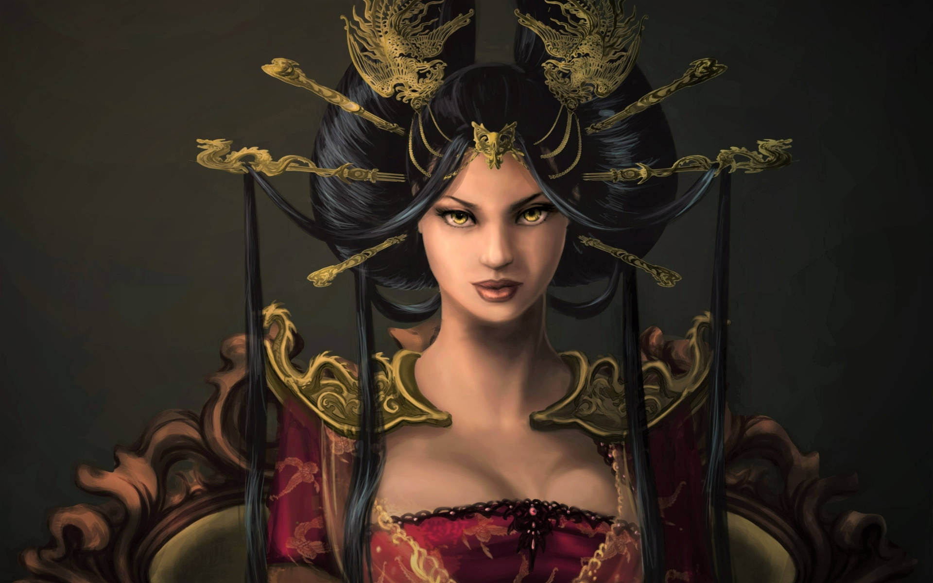 Oriental Woman Fantasy Art Wallpaper