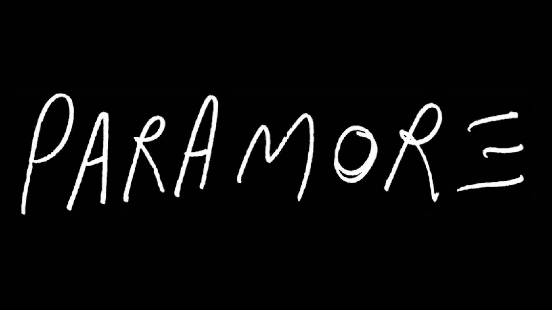 Iconic Paramore Band Logo in Pure Black Wallpaper