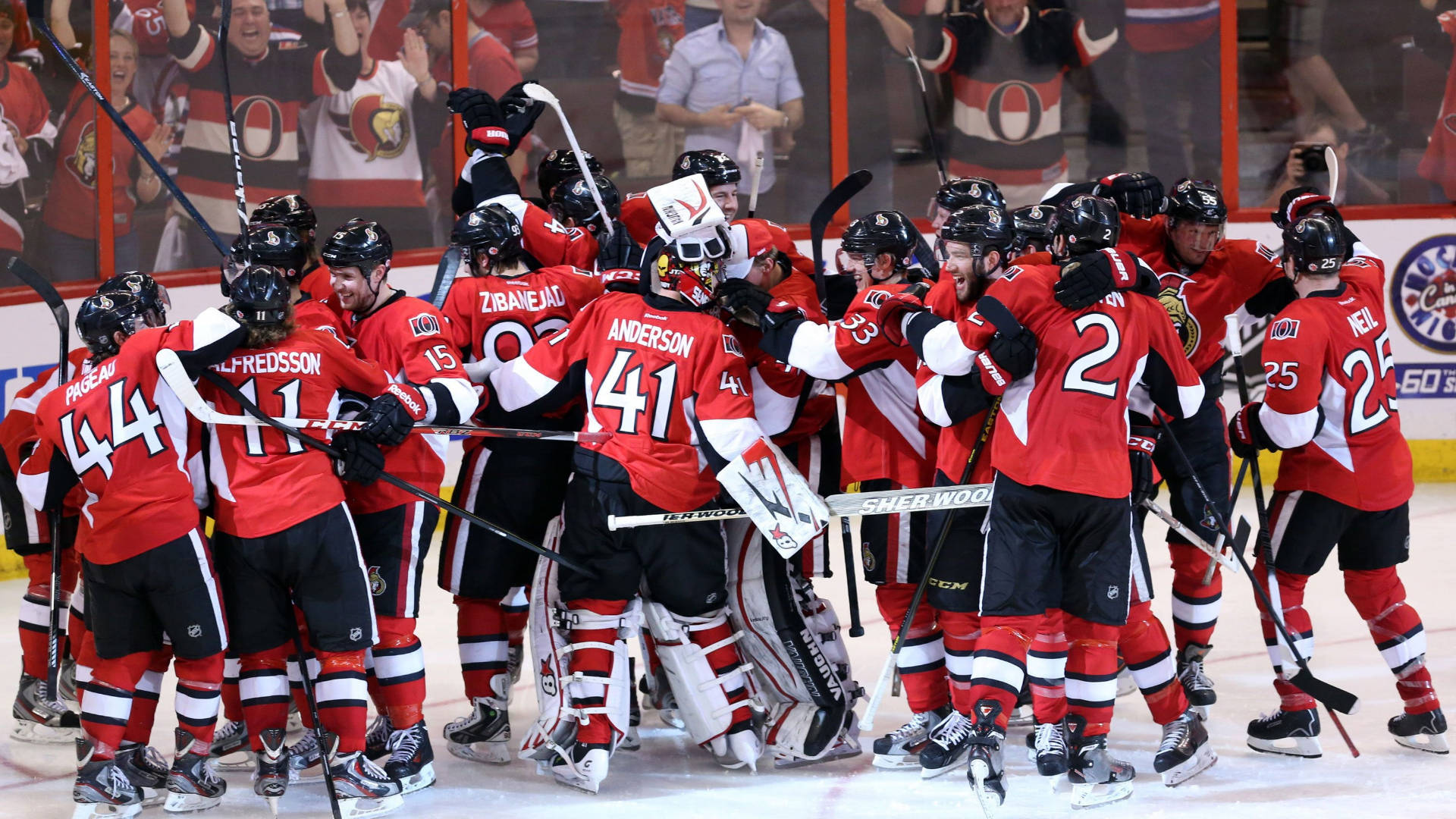 Ottawa Senators Players Celebrating Wallpaper