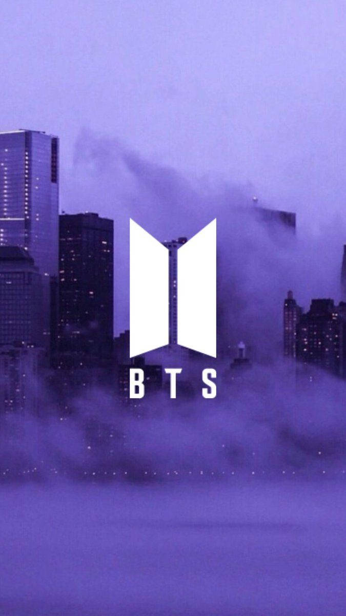 "Explore the delicate looks of the pastel purple aesthetic with BTS logo" Wallpaper