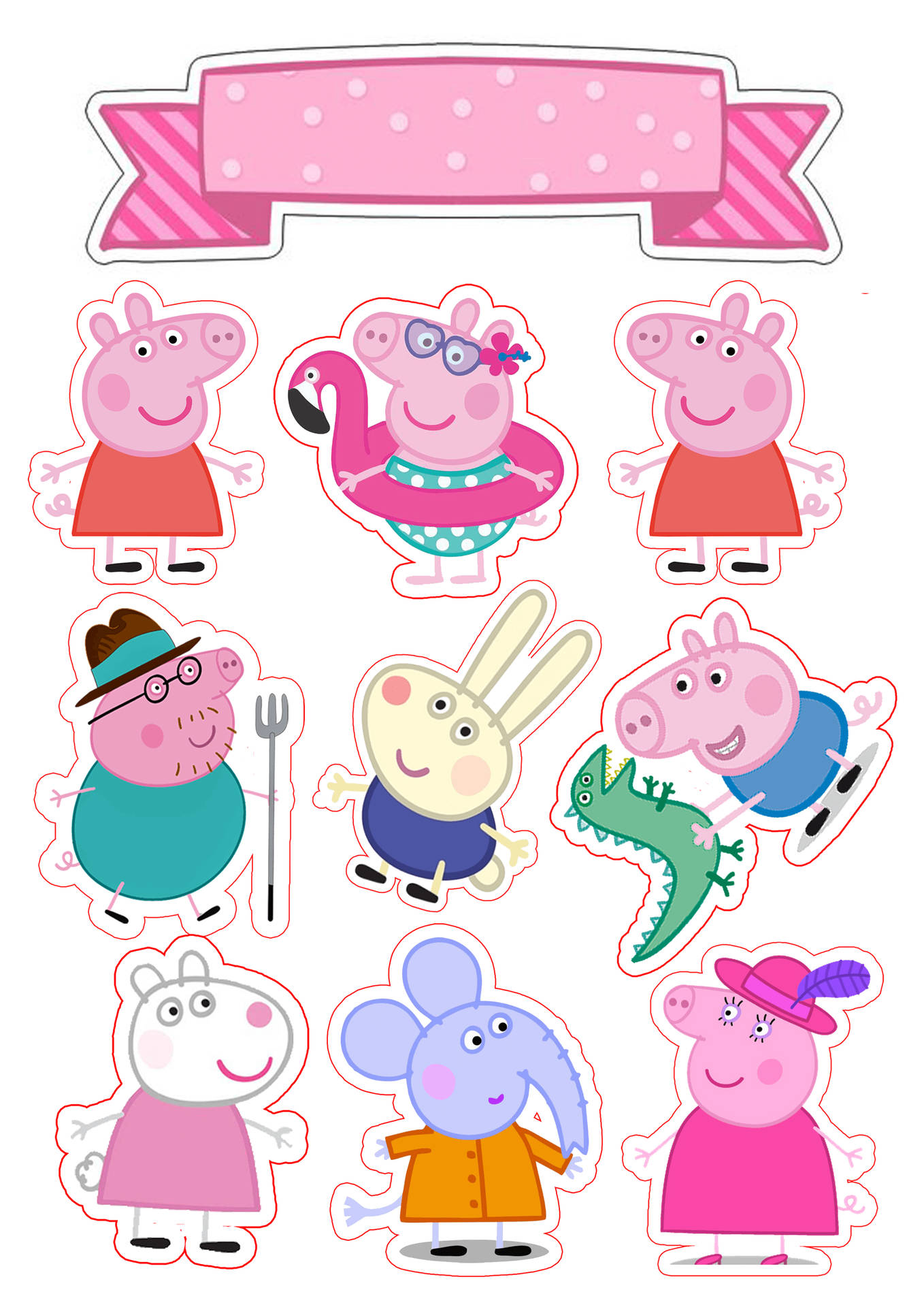 Peppa Pig iPhone Characters Sticker Design Wallpaper