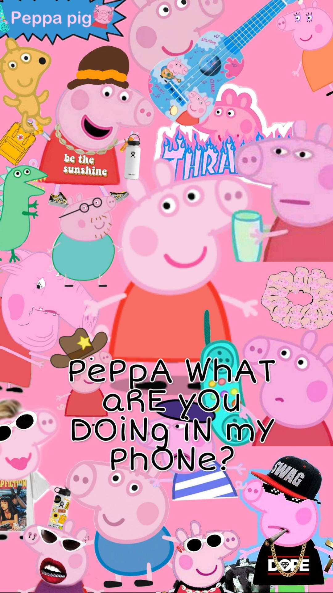 Peppa Pig iPhone Cute Collage Wallpaper