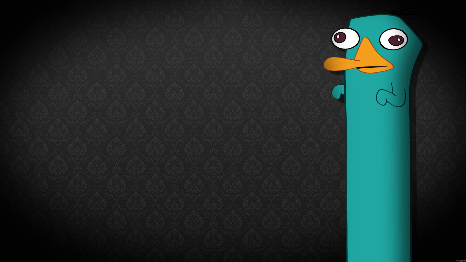 Caption: Phineas and Ferb with an elongated Perry the Platypus Wallpaper