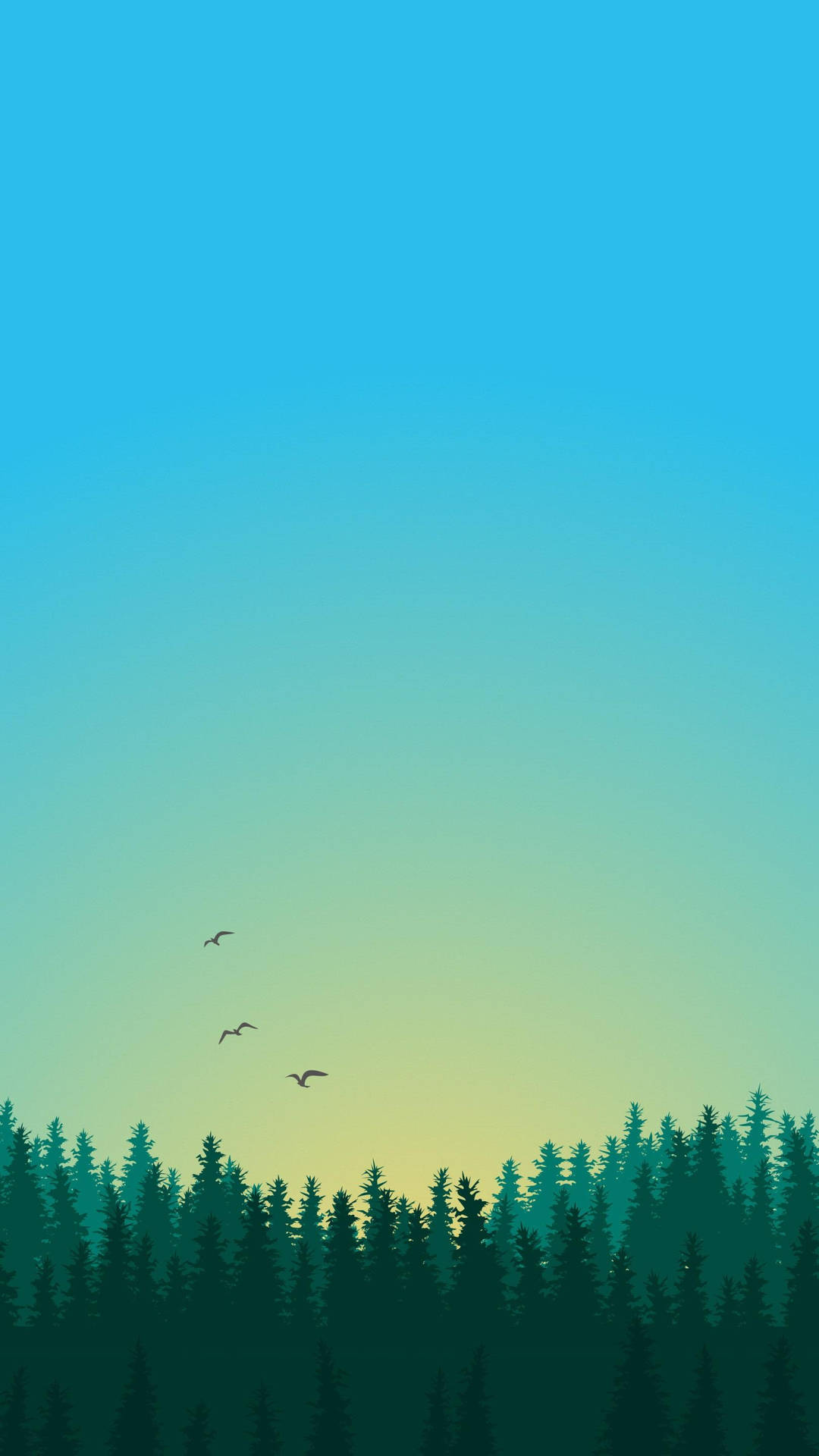 Pine Tree Forest Minimalist Android Wallpaper