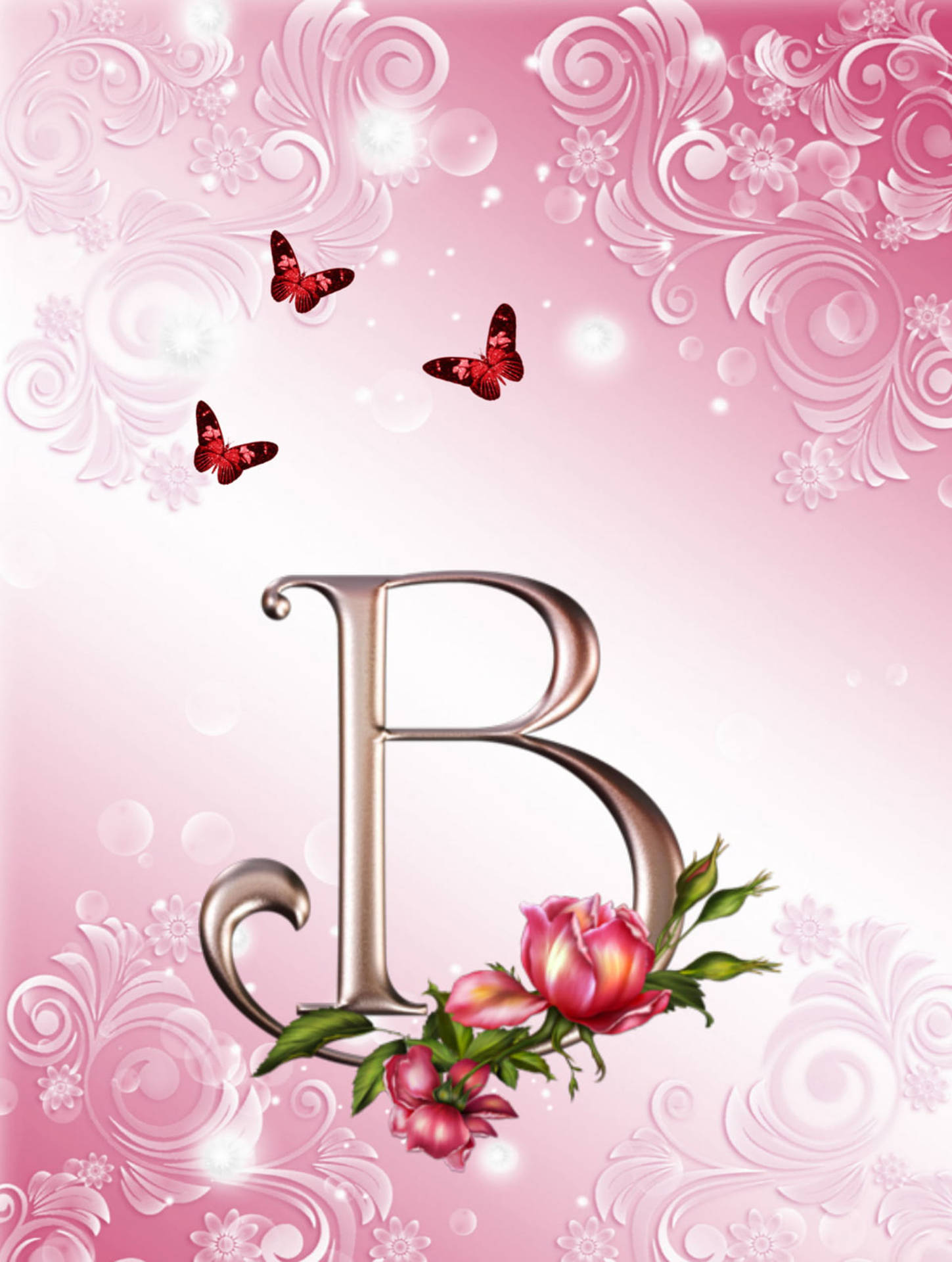 Pink Aesthetic Letter B Wallpaper