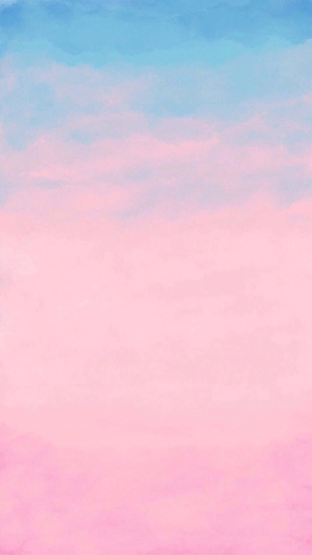 Watercolor Background With Pink And Blue Sky