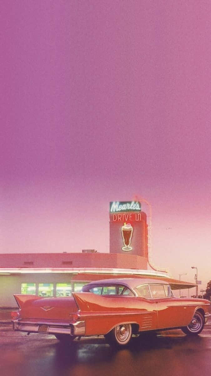 Pink Cadillac Vintage Car Wallpaper