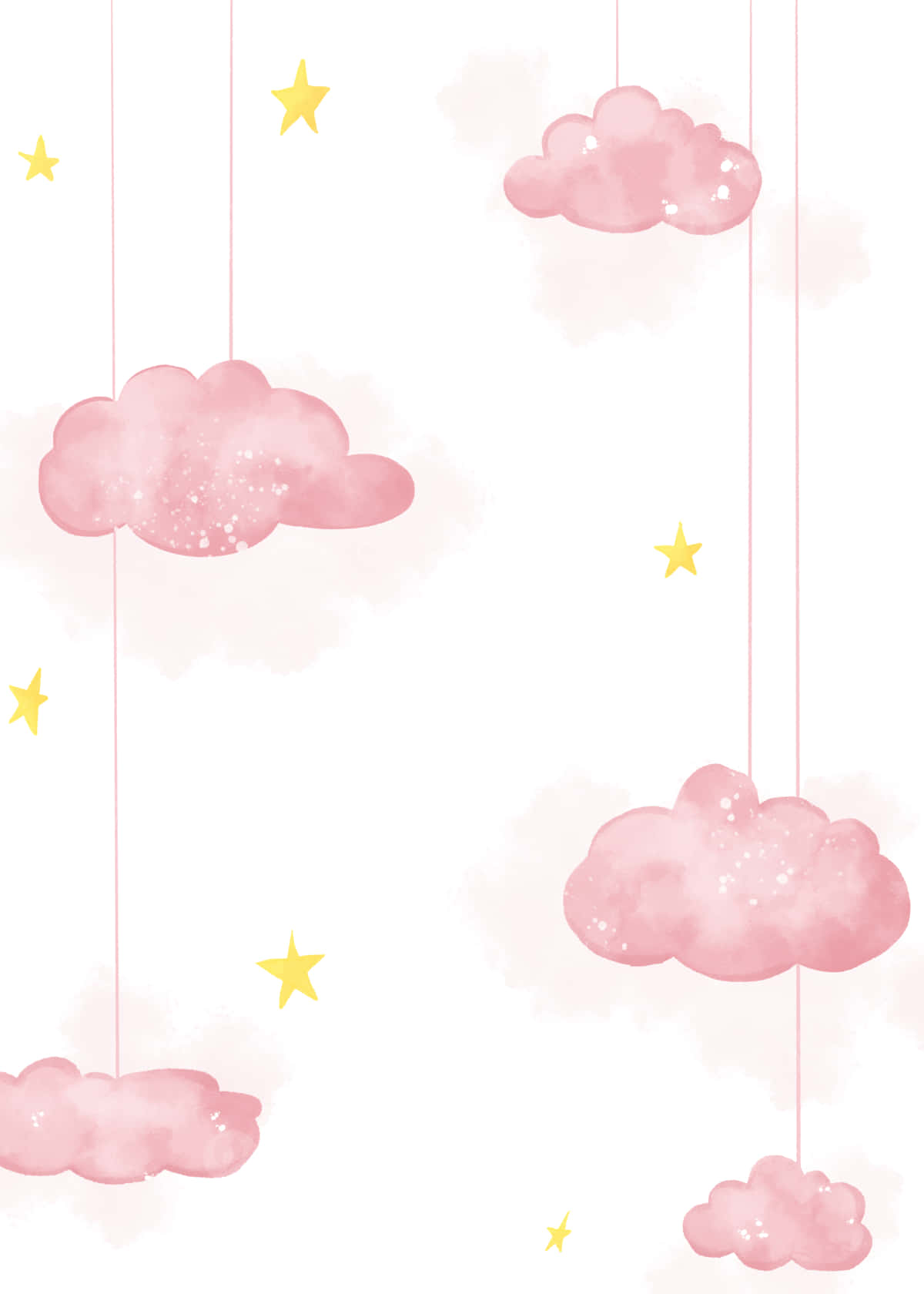 Hanging Pink Clouds Background Digital Art