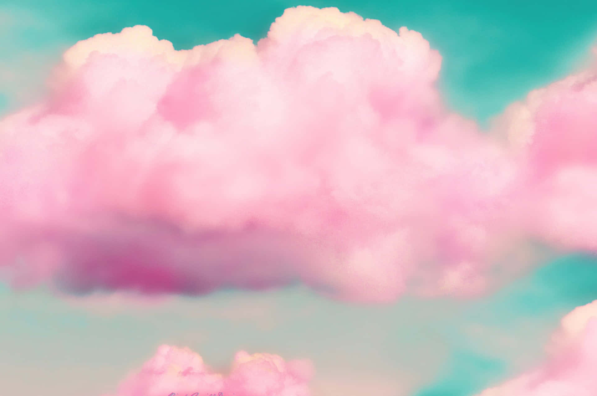Pink Clouds Background Digital Art
