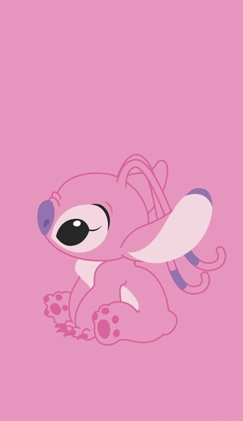 Two Pink Stitch Friends Signifying Unbreakable Bonds Wallpaper