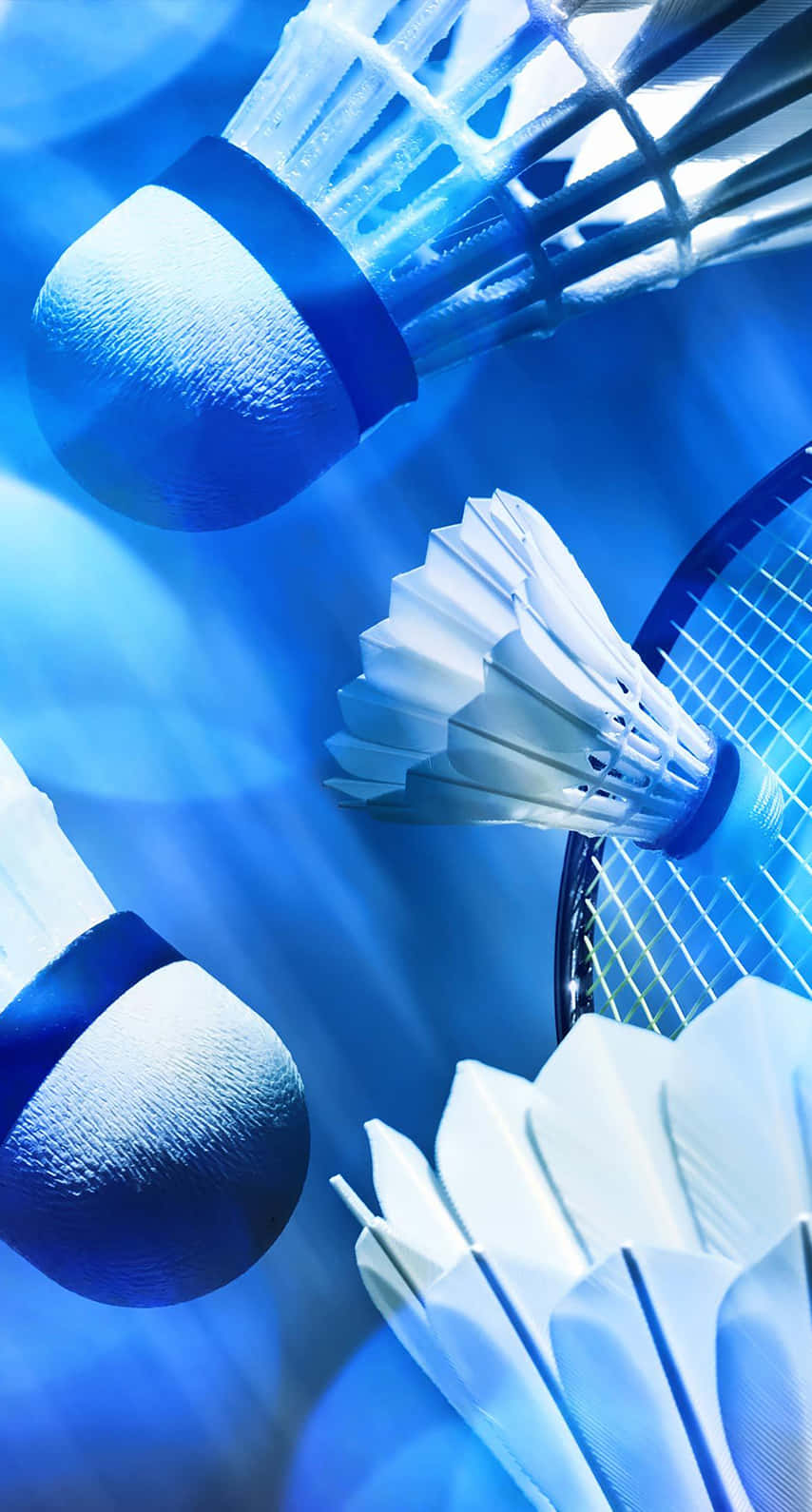 Blue Shuttlecocks Pixel 3 Badminton Background Digital Illustration