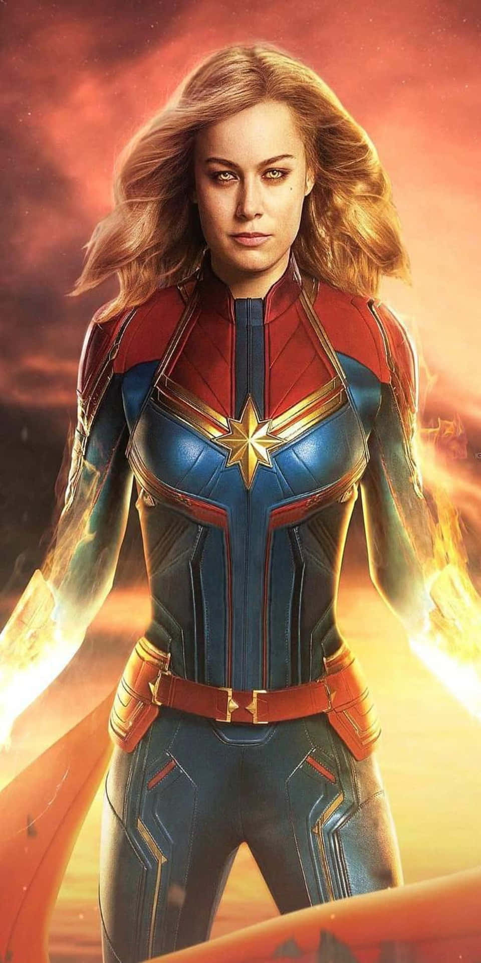 Pixel 3 Powerful Captain Marvel Background