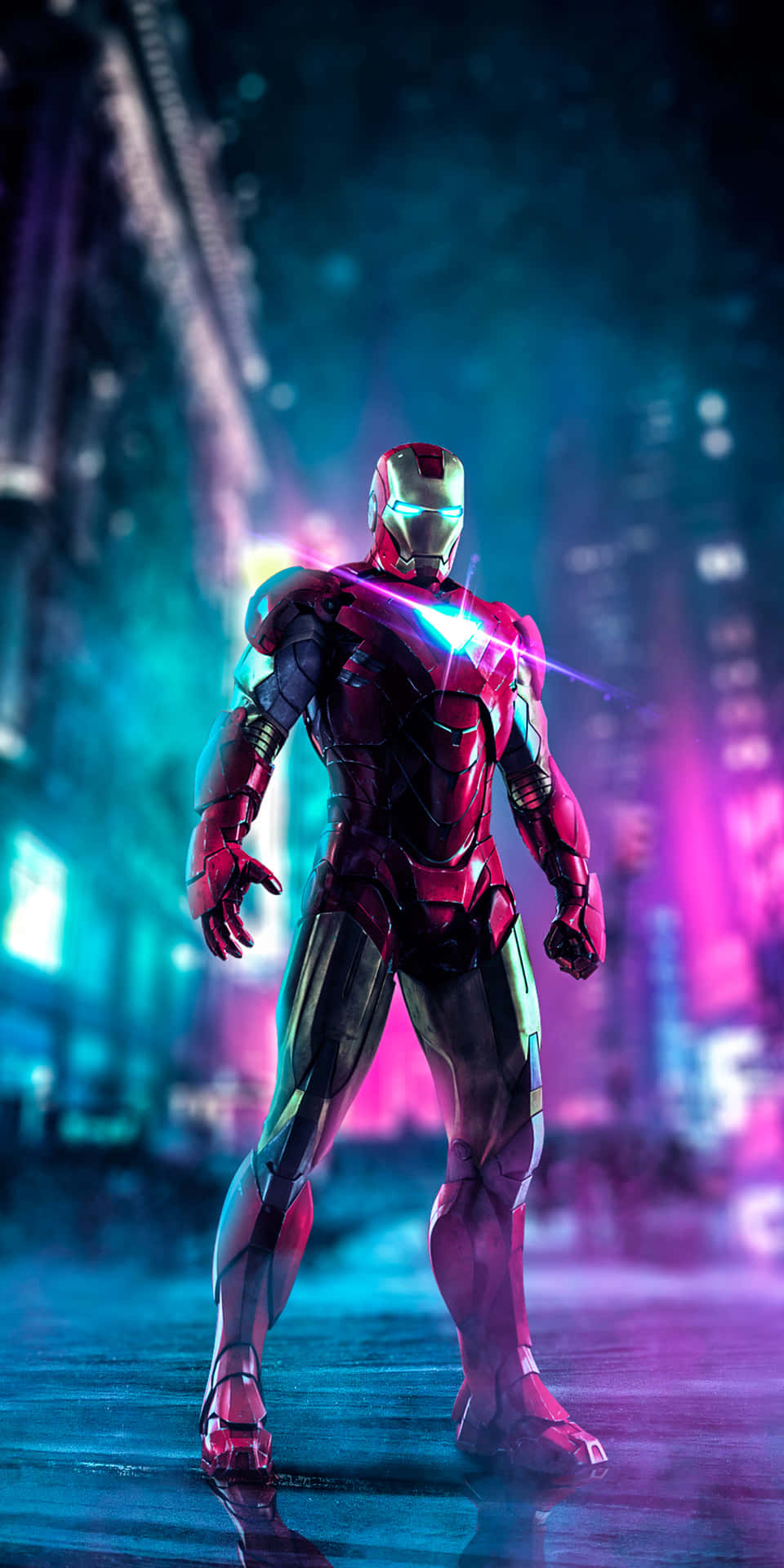 Pixel 3 Iron Man Neon Background