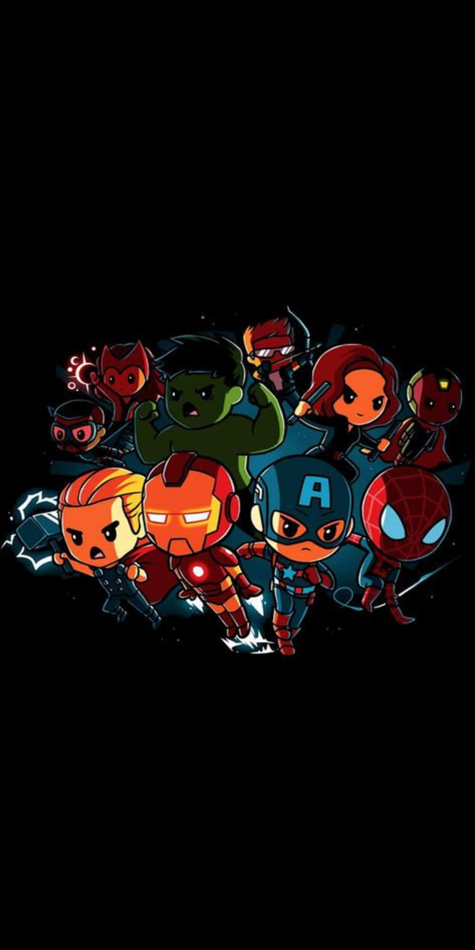 Cute Chibi Pixel 3 Marvel's Avengers Background
