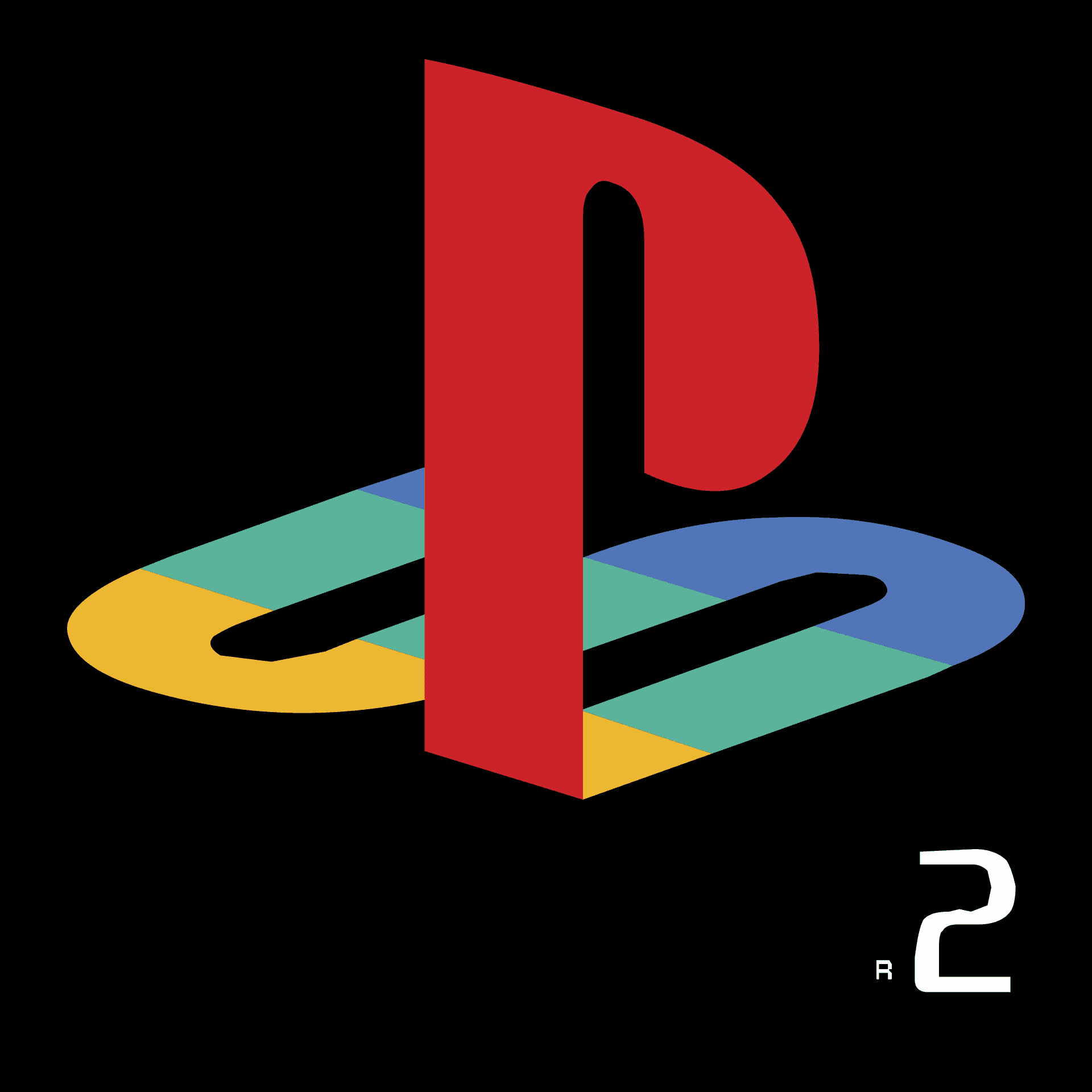 A Playstation Logo With A Rainbow Colored Logo
